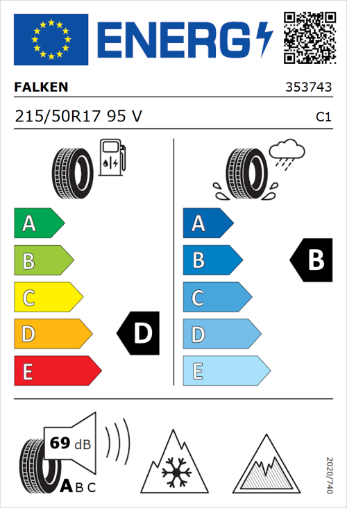 Tyre Label for Falken Eurowinter HS02 215/50R17 95V